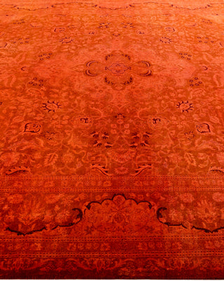 Contemporary Hand-Knotted Overdyed Orange Area Rug 8' 2" x 10' 5"