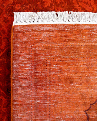 Contemporary Hand-Knotted Overdyed Orange Area Rug 8' 2" x 10' 5"