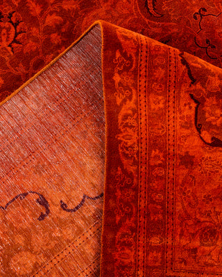 Contemporary Hand-Knotted Overdyed Orange Area Rug 8' 2" x 10' 5"