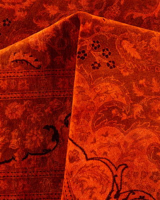 Contemporary Hand-Knotted Overdyed Orange Area Rug 8' 2" x 10' 5"