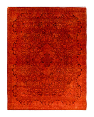 Contemporary Overyed Wool Hand Knotted Orange Area Rug 8' 2" x 10' 5"