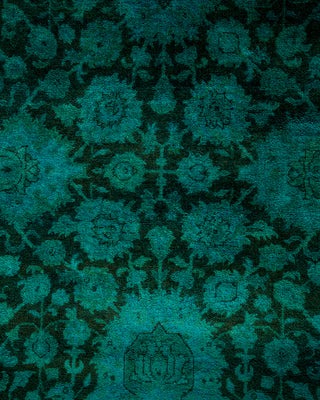 Contemporary Hand Knotted Overdyed Green Area Rug 8' 4" x 10' 3"