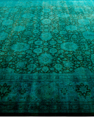 Contemporary Hand Knotted Overdyed Green Area Rug 8' 4" x 10' 3"