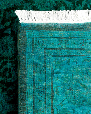 Contemporary Hand Knotted Overdyed Green Area Rug 8' 4" x 10' 3"