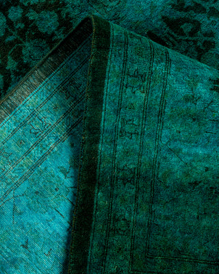 Contemporary Hand Knotted Overdyed Green Area Rug 8' 4" x 10' 3"