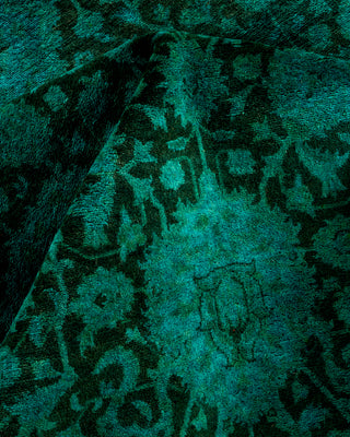 Contemporary Hand Knotted Overdyed Green Area Rug 8' 4" x 10' 3"