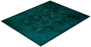Contemporary Hand Knotted Overdyed Green Area Rug 8' 4" x 10' 3"