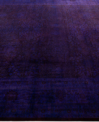Contemporary Overdyed Wool Hand Knotted Purple Area Rug 9' 3" x 12' 6"