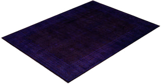 Contemporary Overdyed Wool Hand Knotted Purple Area Rug 9' 3" x 12' 6"