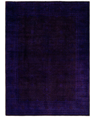 Contemporary Overdyed Wool Hand Knotted Purple Area Rug 9' 3" x 12' 6"