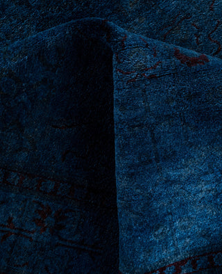 Overdyed One-of-a-Kind Wool Blue Area Rug 4' 1" x 6' 4"