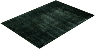 Modern Overdyed Hand Knotted Wool Green Area Rug 4' 1" x 5' 10"