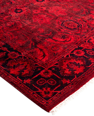 Overdyed Hand-Knotted Wool Modern-Contemporary Red Area Rug 3' 3" x 5' 5"