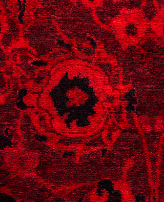 Overdyed Hand-Knotted Wool Modern-Contemporary Red Area Rug 3' 3" x 5' 5"
