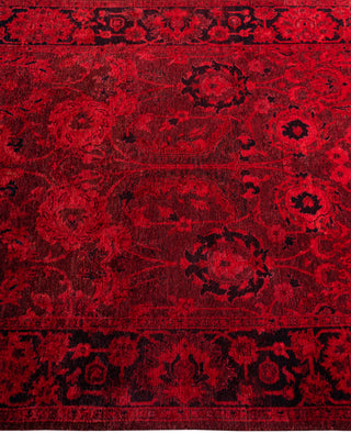 Overdyed Hand-Knotted Wool Modern-Contemporary Red Area Rug 3' 3" x 5' 5"