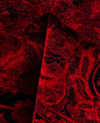 Overdyed Hand-Knotted Wool Modern-Contemporary Red Area Rug 3' 3" x 5' 5"