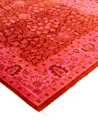 Overdyed Hand-Knotted Wool Modern-Contemporary Pink Runner 3' 1" x 12' 9"