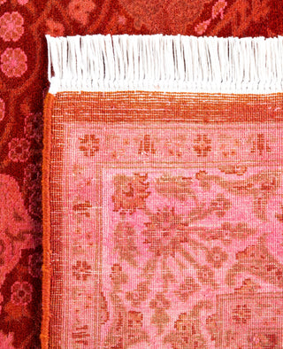 Overdyed Hand-Knotted Wool Modern-Contemporary Pink Runner 3' 1" x 12' 9"