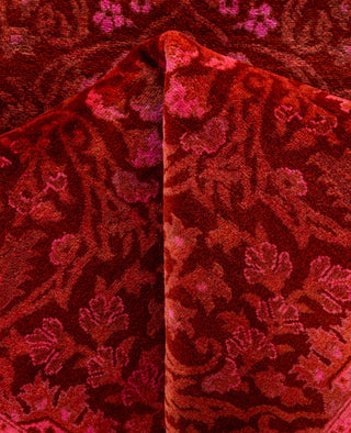 Overdyed Hand-Knotted Wool Modern-Contemporary Pink Runner 3' 1" x 12' 9"