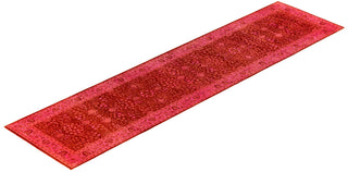 Overdyed Hand-Knotted Wool Modern-Contemporary Pink Runner 3' 1" x 12' 9"