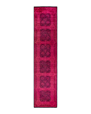 Contemporary Fine Vibrance Pink Wool Area Rug 3' 1" x 13' 6"