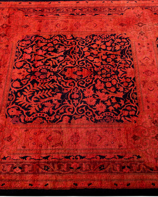 Contemporary Hand-Knotted Overdyed Pink Runner 3' 0" x 10' 7"
