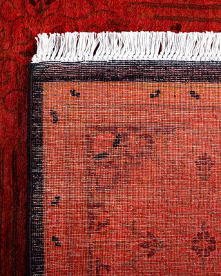 Contemporary Hand-Knotted Overdyed Pink Runner 3' 0" x 10' 7"