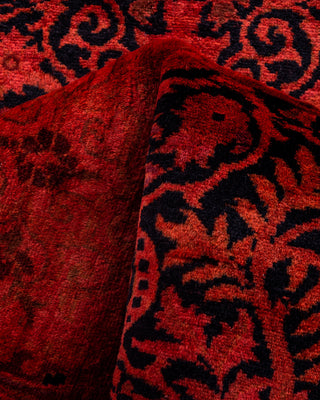 Contemporary Hand-Knotted Overdyed Pink Runner 3' 0" x 10' 7"