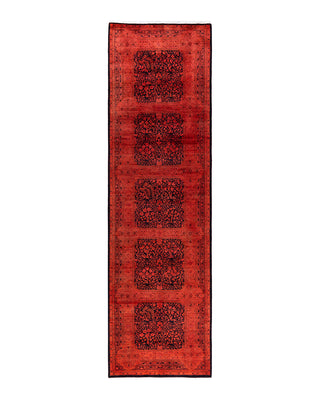 Contemporary Overyed Wool Hand Knotted Pink Runner 3' 0" x 10' 7"