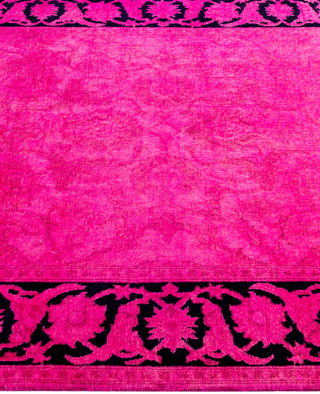 Overdyed One-of-a-Kind Wool Pink Area Rug 4' 0" x 6' 1"