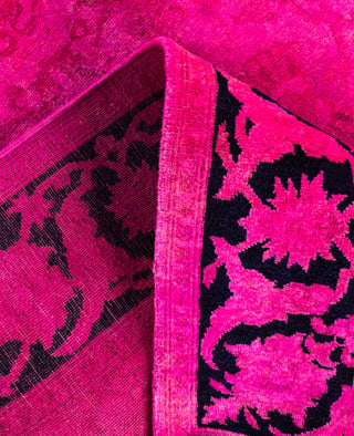 Overdyed One-of-a-Kind Wool Pink Area Rug 4' 0" x 6' 1"
