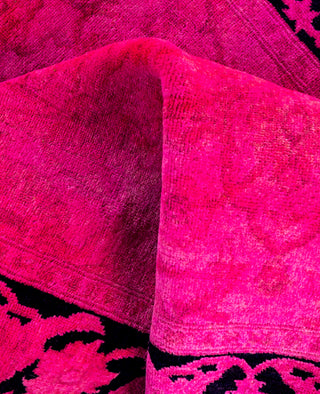 Overdyed One-of-a-Kind Wool Pink Area Rug 4' 0" x 6' 1"