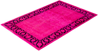 Overdyed One-of-a-Kind Wool Pink Area Rug 4' 0" x 6' 1"