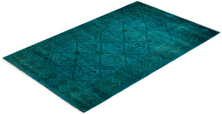 Contemporary Hand-Knotted Overdyed Blue Area Rug 3' 3" x 5' 3"