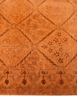 Contemporary Overdyed Wool Hand Knotted Red Runner 2' 6" x 11' 9"