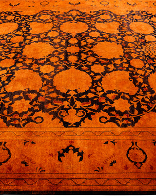 Overdyed Hand-Knotted Orange Area Rug 9' 2" x 11' 6"
