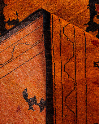Overdyed Hand-Knotted Orange Area Rug 9' 2" x 11' 6"