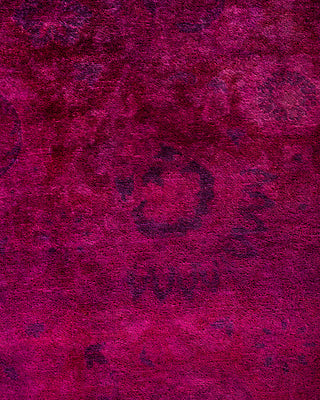 Contemporary Hand-Knotted Overdyed Pink Area Rug 5' 3" x 7' 7"