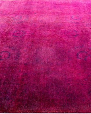 Contemporary Overyed Wool Hand Knotted Pink Area Rug 5' 3" x 7' 7"