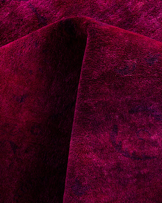 Contemporary Hand-Knotted Overdyed Pink Area Rug 5' 3" x 7' 7"