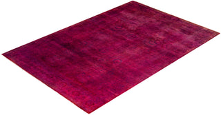 Contemporary Overyed Wool Hand Knotted Pink Area Rug 5' 3" x 7' 7"