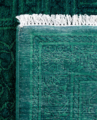 Overdyed Hand-Knotted Wool Modern-Contemporary Green Runner 2' 7" x 13' 8"