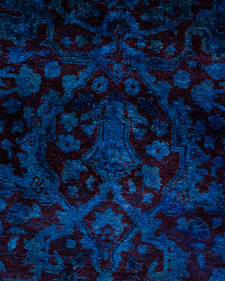 Contemporary Hand Knotted Overdyed Blue Runner 2' 7" x 12' 0"
