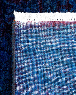 Modern Overdyed Hand Knotted Wool Blue Runner 2' 7" x 12' 0"