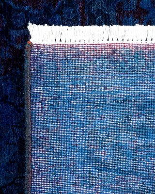 Contemporary Hand Knotted Overdyed Blue Runner 2' 7" x 12' 0"