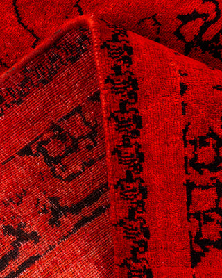 Contemporary Hand-Knotted Overdyed Red Runner 2' 8" x 3' 10"