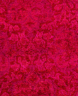 Contemporary Overdyed Wool Hand Knotted Red Runner 2' 7" x 4' 1"