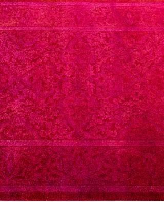 Contemporary Overdyed Wool Hand Knotted Red Runner 2' 7" x 4' 1"