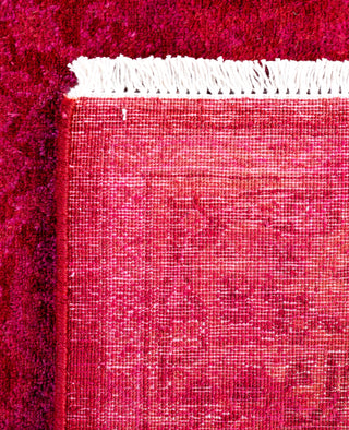 Contemporary Overdyed Wool Hand Knotted Red Runner 2' 7" x 4' 1"
