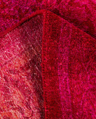 Contemporary Overdyed Wool Hand Knotted Red Runner 2' 7" x 4' 1"